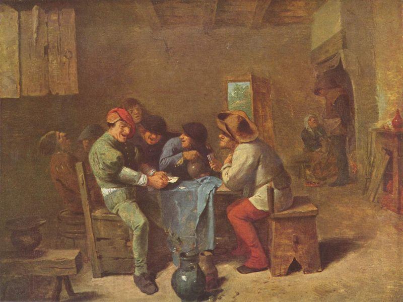 Adriaen Brouwer Kartenspielende Bauern in einer Schenke France oil painting art